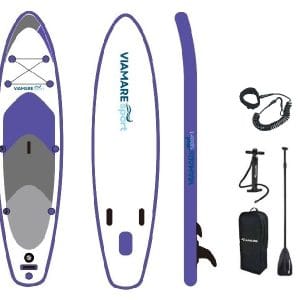 Inflatable SUP stand-up paddle surf board VIAMAREsport Premium SET 330x80x15cm, PURPLE, max.160kg